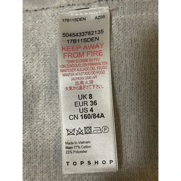 Topshop blazer women's size 4 gray double breasted long casual cotton blend - Picture 8 of 8